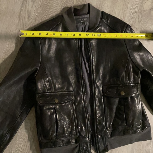Vintage Rag & Bone 100% Leather Bomber Jacket - Picture 10 of 10